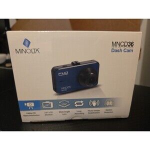 *SEALED* Minolta MNCD36 HD Dash Cam 1080p 3" LCD Screen 16GB Memory Card Black